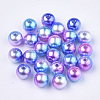 Rainbow ABS Plastic Imitation Pearl Beads OACR-Q174-6mm-06-1