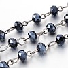 Handmade Glass Beaded Chains for Necklaces Bracelets Making AJEW-JB00132-03-1