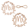 Wooden Mr and Mrs Chair Sign AJEW-WH0342-01-1