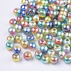 Rainbow ABS Plastic Imitation Pearl Beads X-OACR-Q174-8mm-07-2