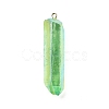 Electroplated Natural Quartz Pendants G-P315-B01-03G-1