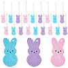 3 Bags 3 Colors Easter Theme Wooden Pendant Decorations HJEW-OC0001-32-1