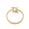Real 18K Gold Plated 304 Stainless Steel Adjustable Finger Ring LS-RJEW-L115-01G-06-3