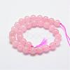 Natural Rose Quartz Bead Strands G-G664-01-2