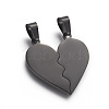 304 Stainless Steel Split Pendants STAS-F214-01B-1