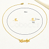 Stainless Steel Letter K Stud Earrings & Word Khadija Pendant Necklaces Sets for Women ES0413-1-4