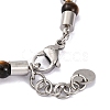 Natural Tiger Eye & Synthetic Magnetic Hematite Anchor Beaded Bracelet BJEW-P339-01P-04-3