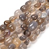 Natural Grey Agate Beads Strands G-P568-C17-01-2