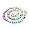 Rainbow Color Electroplate Non-magnetic Synthetic Hematite Beads Strands X-G-L489-I01-2