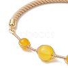 Natural Mixed Gemstone Round Beaded Slider Bracelets BJEW-JB11054-4