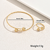 Stainless Steel Round Cuff Bangle & Rings Sets for Women XN0505-4