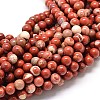 Natural Red Jasper Beads Strands G-P075-56-6mm-1