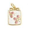 Brass Enamel Pendants KK-C110-17B-01G-1