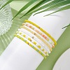 6Pcs Glass Seed & Brass Beaded Stretch Bracelets Set BJEW-JB09538-04-2