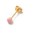 Enamel Round Ball Stud Earrings EJEW-C020-01G-06-1