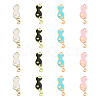 40Pcs 4 Colors Alloy Enamel Pendants ENAM-CJ0002-29-1