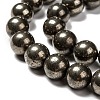 Natural Pyrite Beads Strands G-L031-10mm-01-3