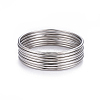 7Pcs 201 Stainless Steel Plain Bangle Sets Hand Polished for Women BJEW-L664-022B-P02-1