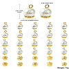 50Pcs 5 Styles Grade A Rainbow Plated Shell Pearl Round Charms FIND-CJ0001-48-11