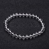 Natural Crystal Round Beaded Stretch Bracelets BJEW-F202-07-1