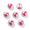 UV Plating Rainbow Iridescent Acrylic Beads OACR-F004-09E-2
