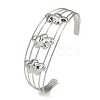 Non-Tarnish 304 Stainless Steel Hollow Open Cuff Bangles BJEW-Q348-03P-09-1