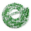 Crackle Baking Paint Imitation Jade Glass Beads Strands DGLA-T003-6mm-07-3