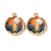 Printed Alloy Pendants ENAM-B028-25KCG-1