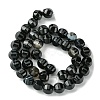 Dyed & Heated Natural Black Agate Beads Strands G-H023-A03-01-3