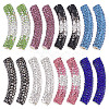 16Pcs 8 Style Brass Rhinestone & Polymer Clay Rhinestone Curved Tube Beads RB-SC0001-07-1