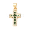 Brass Micro Pave Cubic Zirconia Pendants CU-CJC290F-01D-G-RS-1