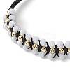 Adjustable Faceted Glass Nylon Cord Braided Bead Bracelets for Women Men BJEW-JB10369-3