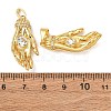 Brass Pave Cubic Zirconia Pendants KK-G543-02G-02-3