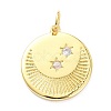 Brass Micro Pave Clear Cubic Zirconia Pendants ZIRC-L091-104G-1