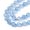 Ombre Effect Dyed Transparent Crackle Glass Beads Strands GLAA-Q111-10MM-02-4
