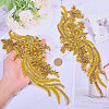 Flower & Leaf Glass Rhinestone Embroidery Cloth Sew on Appliques PATC-WH0008-131-3