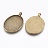 Alloy Pendant Cabochon Settings LS-PALLOY-2422-AB-FF-2