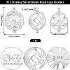 Anti-Tarnish 1Pc Rhodium Plated 925 Sterling Silver Empty Bead Cage Pendants STER-BBC0005-71P-2