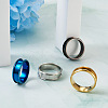 4 Colors Stainless Steel Grooved Finger Ring Settings STAS-TA0001-26E-5