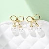 Cherry Brass ABS Plastic Pearl Stud Earrings EJEW-U062-03G-01-2