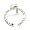 Rack Plating Brass Open Cuff Rings for Women RJEW-F162-01P-P-3