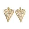 Brass Micro Pave Clear Cubic Zirconia Pendants ENAM-K078-01G-1