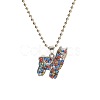 Alloy Colorful Rhinestone Pendant Necklaces for Kid FS-WG8D677-01-2