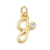 Brass Micro Pave Clear Cubic Zirconia Charms KK-D289-66G-G-1