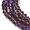 Transparent Electroplate Glass Beads Strands GLAA-F029-4mm-D04-3