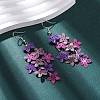 430 Stainless Steel Flower Dangle Earrings EJEW-A137-07P-02-2