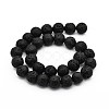 Natural Lava Rock Round Bead Strands X-G-M169-8mm-03B-2