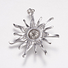 Brass Micro Pave Cubic Zirconia Pendants ZIRC-E143-57P-2