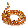 Transparent Electroplate Glass Beads Strands EGLA-A039-T6mm-B28-2