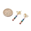 Chakra Bowknot Alloy Dangle Stud Earrings EJEW-JE06378-01-3